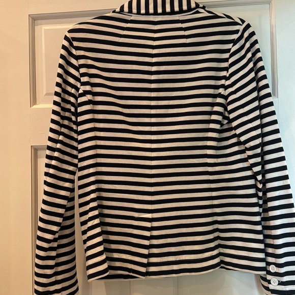 Julie Brown, 100% cotton, navy and white striped jacket, size large BNWT - Picture 5 of 6